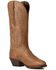 Image #1 - Ariat Women's Tan Bomber Heritage Elastic Cuff Lightweight Full-Grain Western Performance Boots - Round Toe, Brown, hi-res