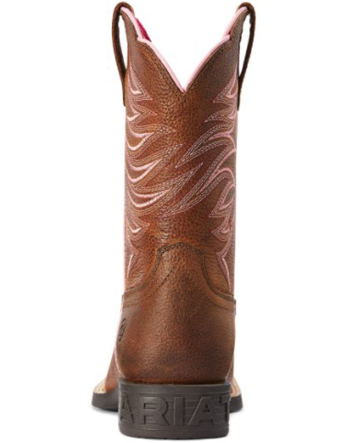 Image #3 - Ariat Girls' Firecatcher Rowdy Western Boots - Broad Square Toe, Brown, hi-res