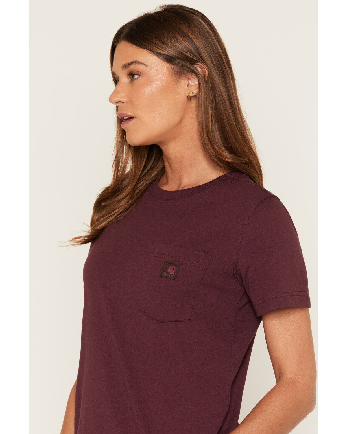 Image #2 - Carhartt Women's Durham Short Sleeve Work Overshirt, Burgundy, hi-res