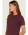 Image #2 - Carhartt Women's Durham Short Sleeve Work Overshirt, Burgundy, hi-res