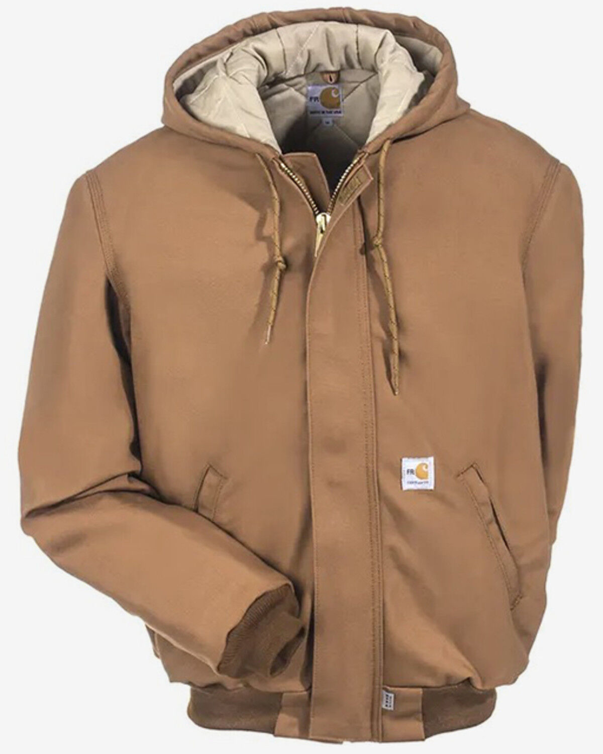 Carhartt Men's FR Duck Active Quilt Lined Jacket - Big, Brown, hi-res