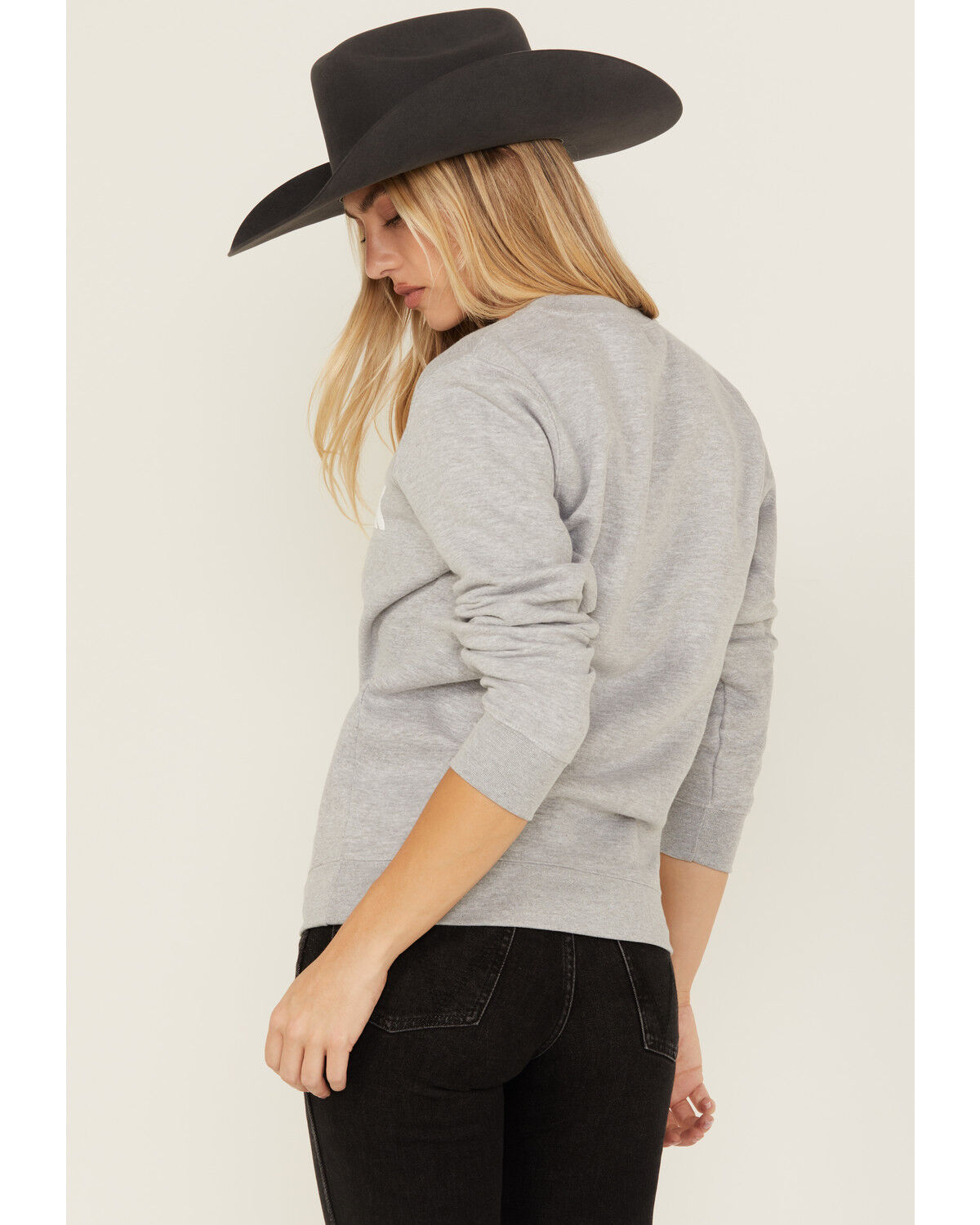 Image #4 - Boot Barn Women's Logo Crewneck Sweatshirt, Heather Grey, hi-res