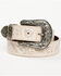 Image #1 - Shyanne Women's Buckle Floral Embossed Western Belt, Off White, hi-res