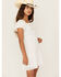 Image #2 - Trixxi Girls' Puff Sleeve Bow Tied Dress, White, hi-res