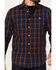 Image #3 - Resistol Men's Englewood Plaid Button Down Western Shirt , Navy, hi-res