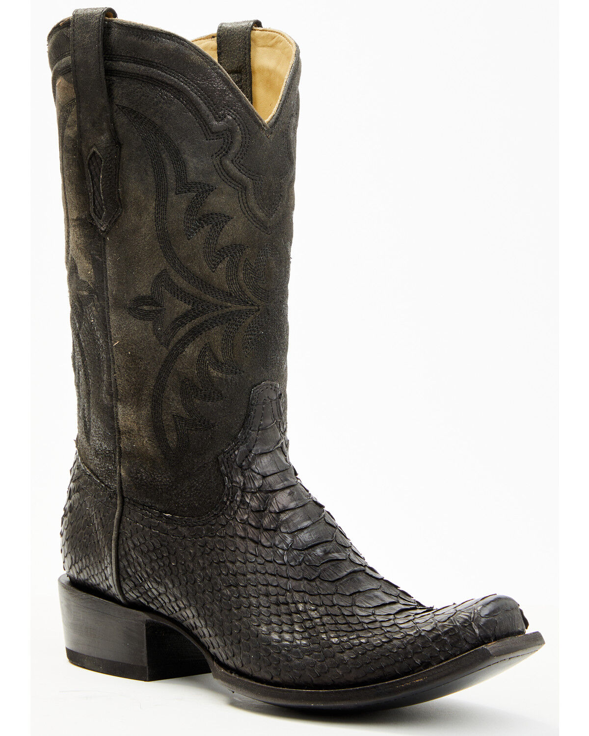 Corral Men's Exotic Python Western Boots - Square Toe, Black, hi-res
