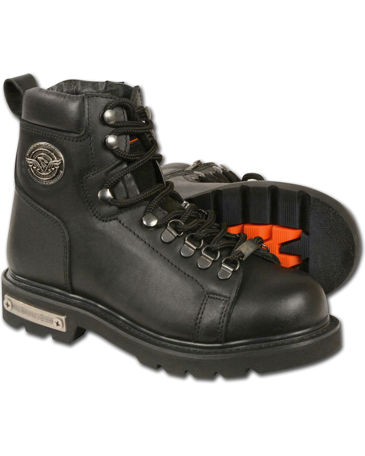 Image #1 - Milwaukee Leather Women's Black Lace To Toe Side Zipper Boots - Square Toe, Black, hi-res