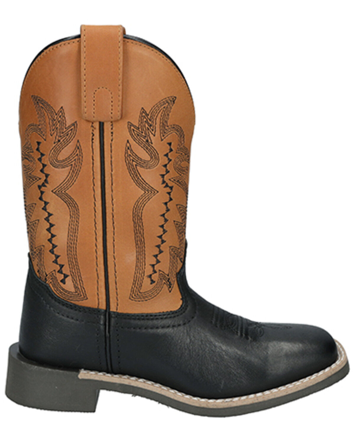 Image #2 - Smoky Mountain Little Boys' Garrett Western Boots - Broad Square Toe, Black/tan, hi-res