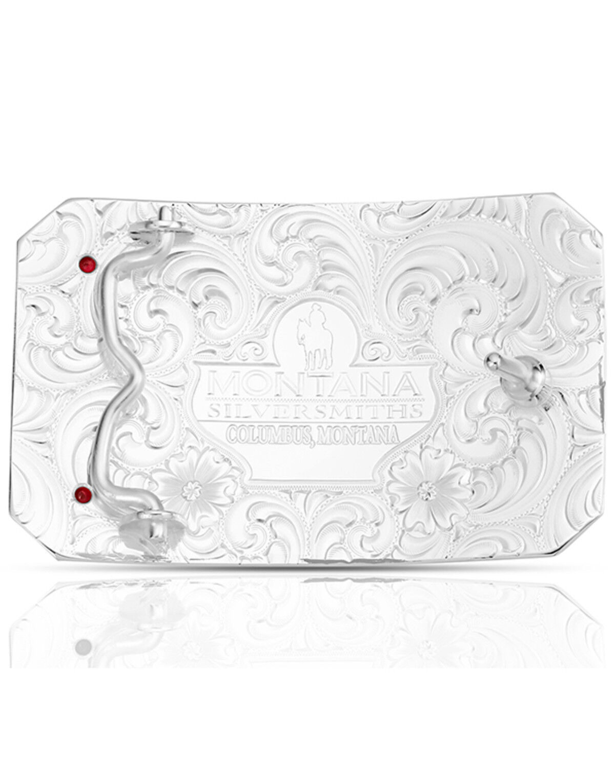 Image #2 - Montana Silversmiths Two-Toned Flag and Filigree Belt Buckle, Silver, hi-res