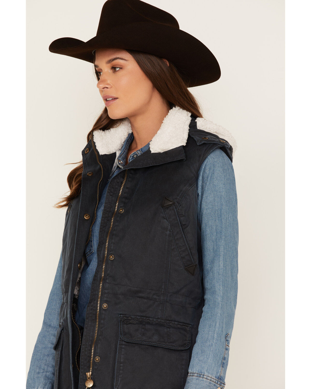 Image #2 - Outback Trading Co Women's Woodbury Vest, Navy, hi-res