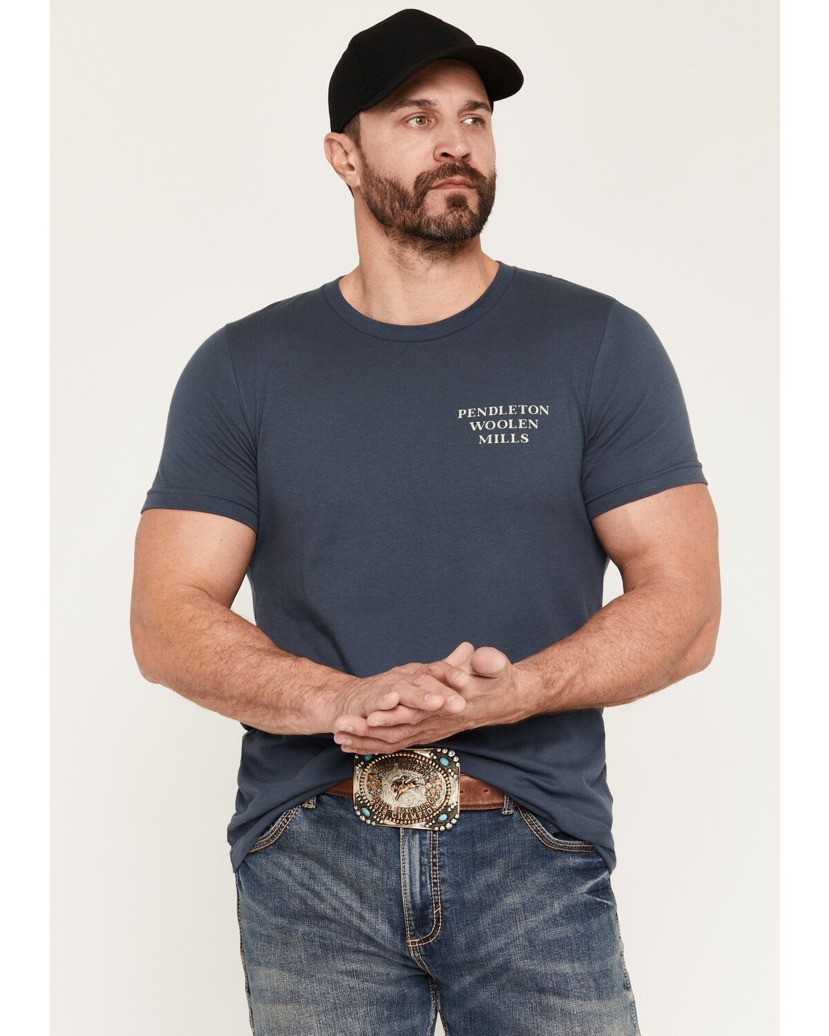 Image #2 - Pendleton Men's Logo Short Sleeve Graphic T-Shirt, Blue, hi-res