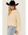 Image #2 - Cleo + Wolf Women's Celine Open Weave Cropped Sweater, Oatmeal, hi-res