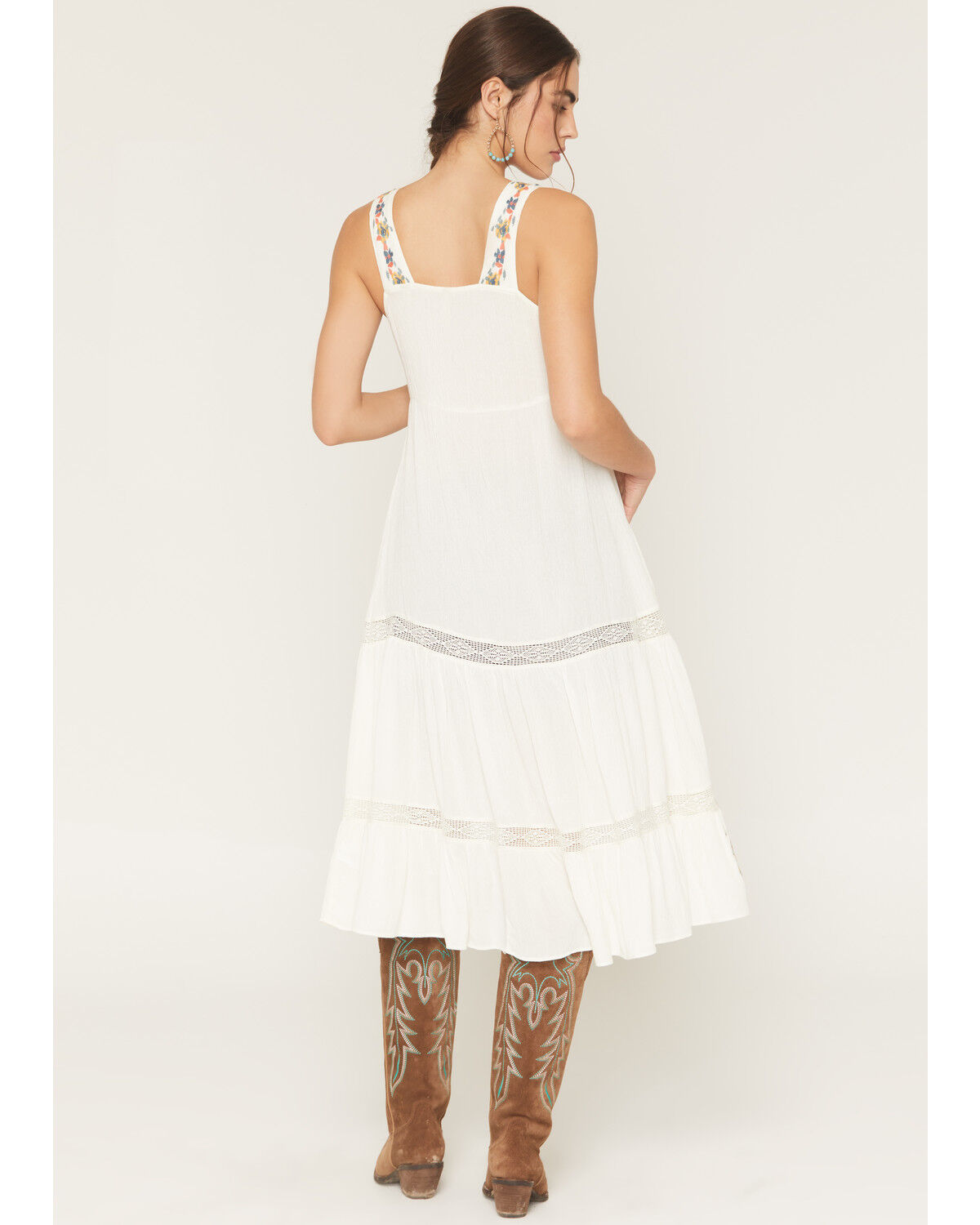 Image #6 - Shyanne Women's Embroidered and Lace Kimono, Cream, hi-res