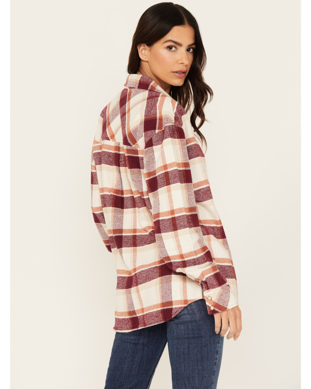 Image #4 - Idyllwind Women's Rendon Plaid Print Long Sleeve Snap Flannel, Pecan, hi-res