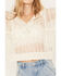 Image #3 - Cleo + Wolf Women's Deep V Hoodie, Cream, hi-res