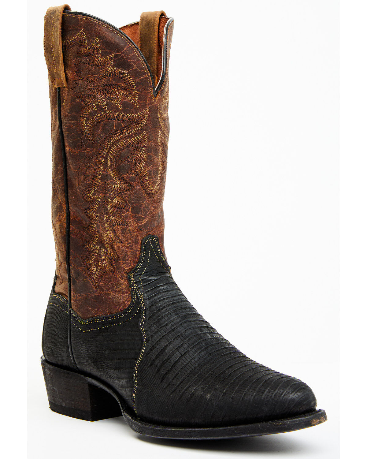 Dan Post Men's Winston Exotic Teju Lizard Western Boots - Round Toe, Black, hi-res