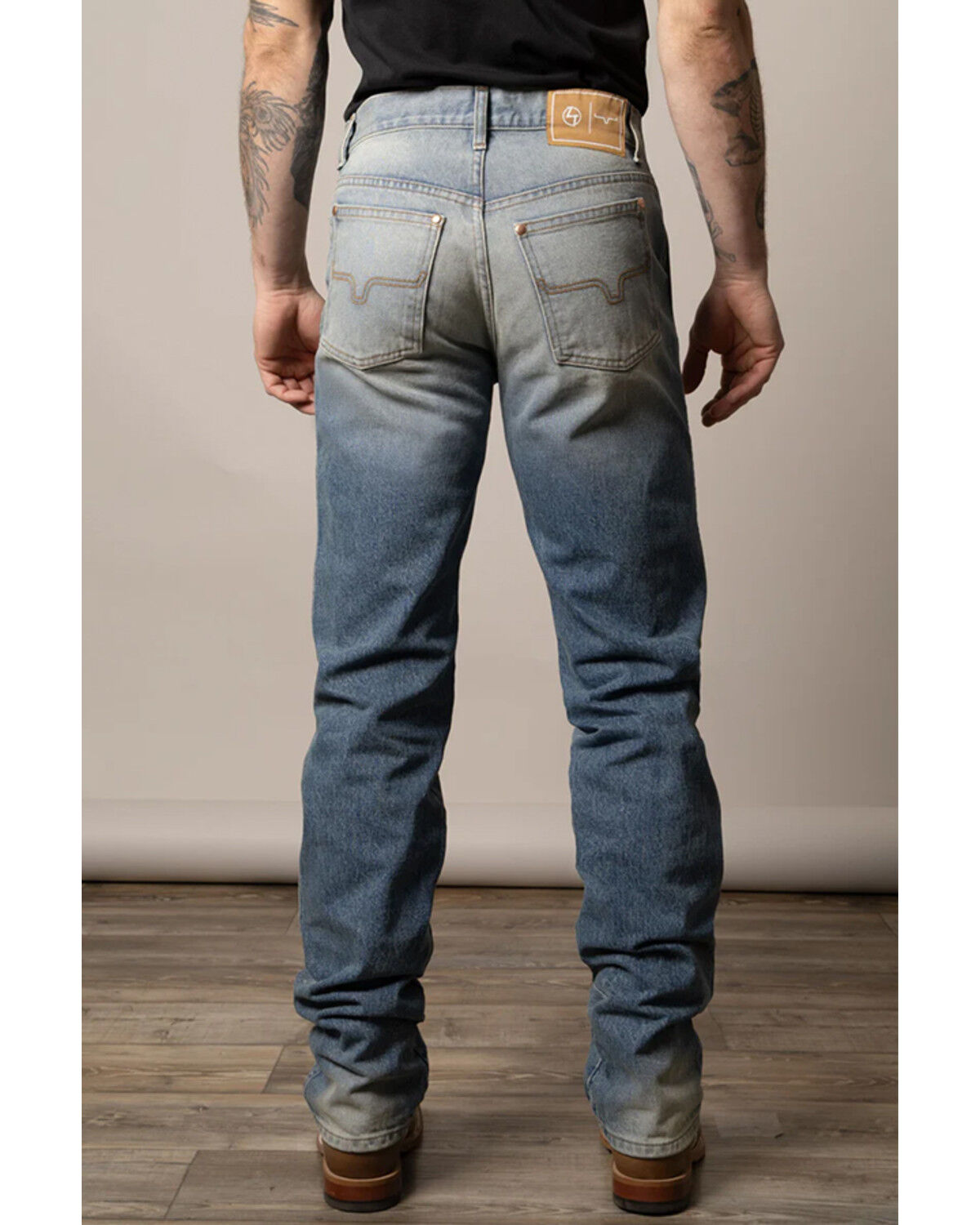 Image #2 - Zach Top X Kimes Ranch Men's Light Wash Mid Rise Bootcut Rigid Denim Jeans, Light Wash, hi-res
