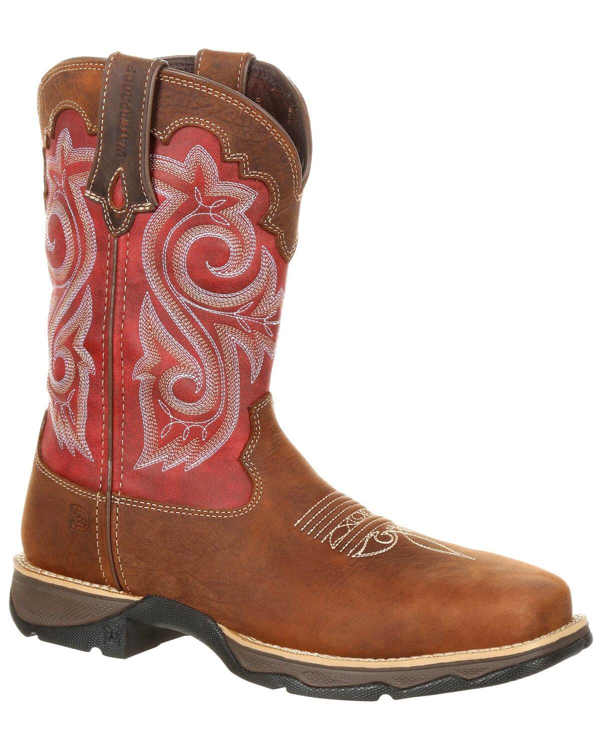 Durango Women's Rebel Waterproof Western Work Boots - Composite Toe, Brown, hi-res