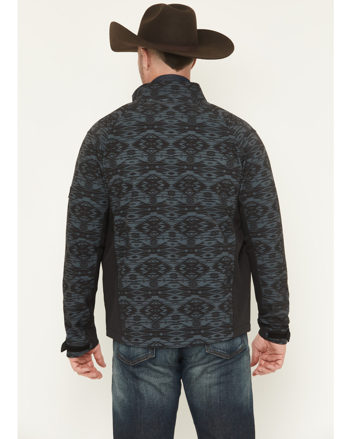 Image #4 - RANK 45&reg; Men's Aries Tonal Southwestern Softshell Jacket - Tall, Black, hi-res