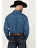Image #4 - Cowboy Hardware Men's Fleur de Cowboy Print Long Sleeve Pearl Snap Western Shirt, Navy, hi-res