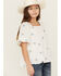 Image #2 - Hayden LA Girls' Floral Embroidered Flowy Top , Ivory, hi-res