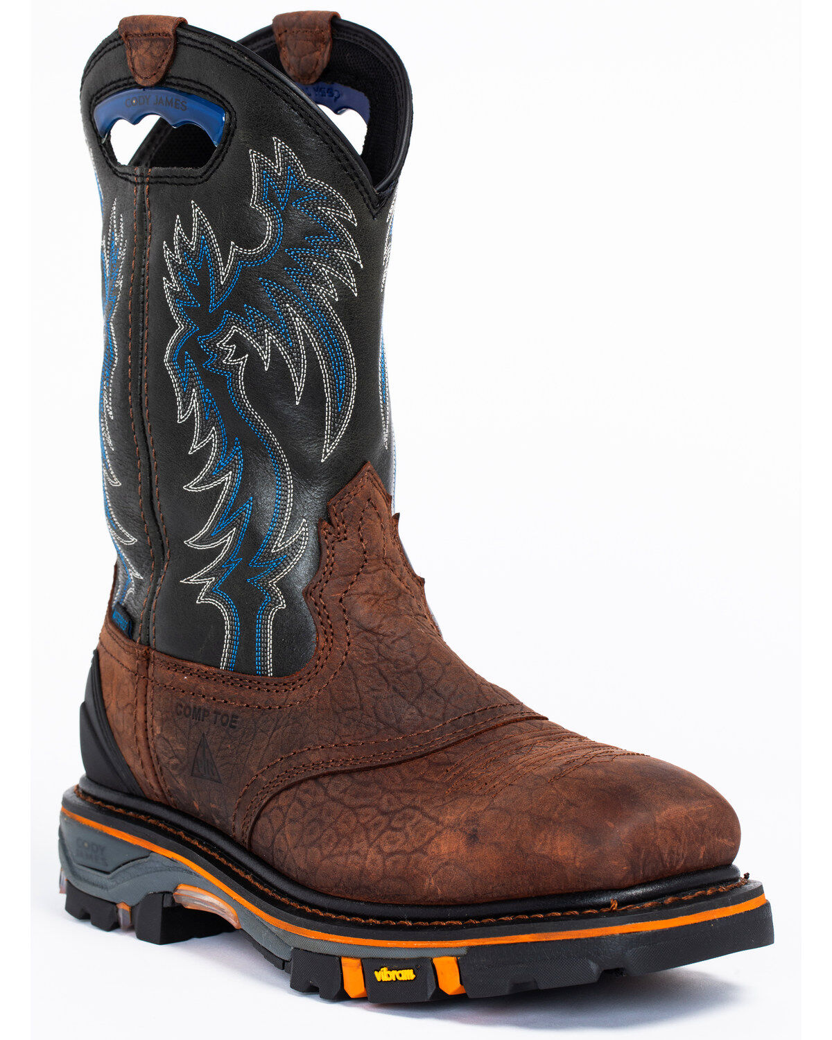 Cody James Men's 11" Decimator Waterproof Western Work Boots - Nano Composite Toe, Brown, hi-res