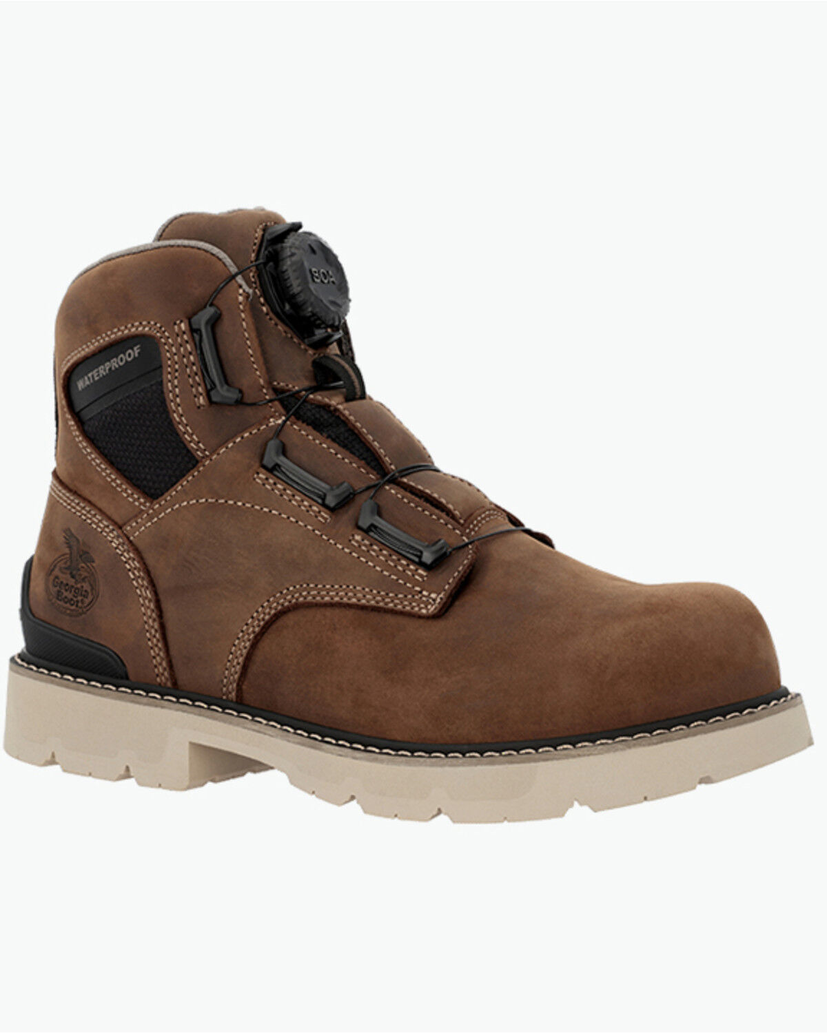 Image #1 - Georgia Men's 6" Carbon Flex BOA&reg; Work Boots - Soft Toe, Brown, hi-res