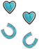 Image #1 - Montana Silversmiths Women's Heart & Horseshoe Turquoise Earrings - 2 Piece , Silver, hi-res