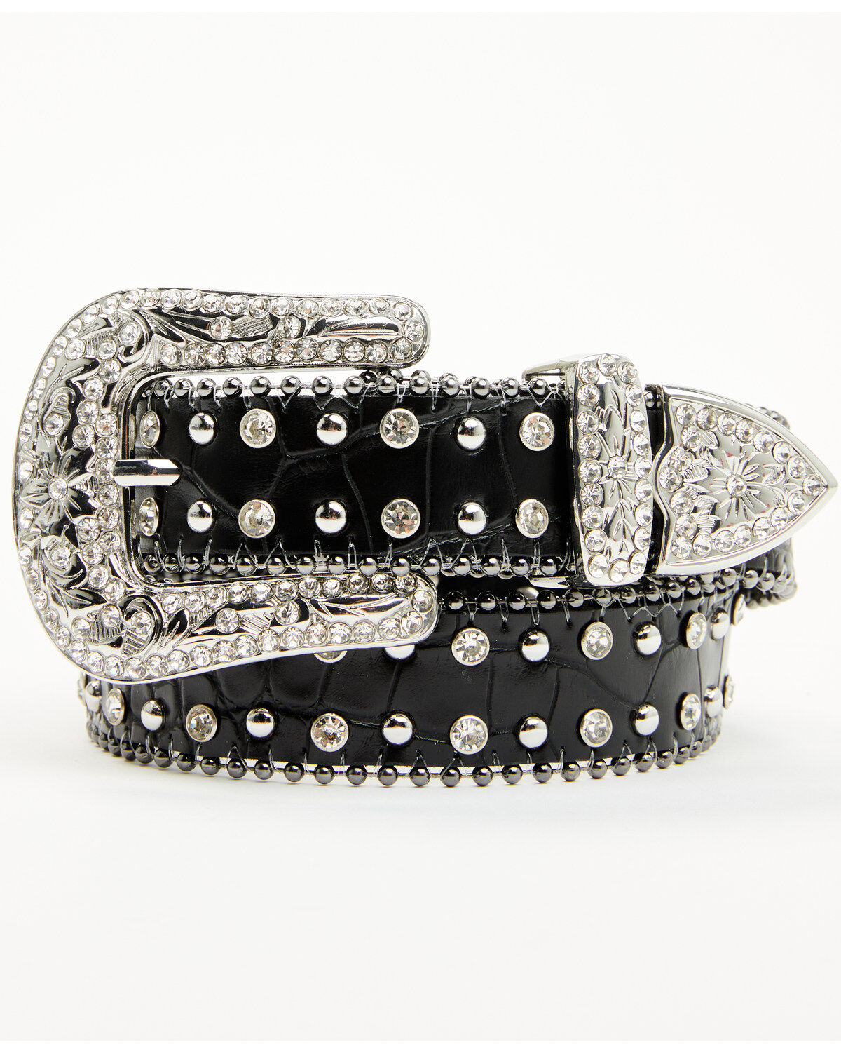 Image #1 - Shyanne Girls' Embellished Bling Belt, Black, hi-res