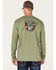 Image #4 - Wrangler Men's FR Skull Logo Graphic Long Sleeve T-Shirt, Olive, hi-res