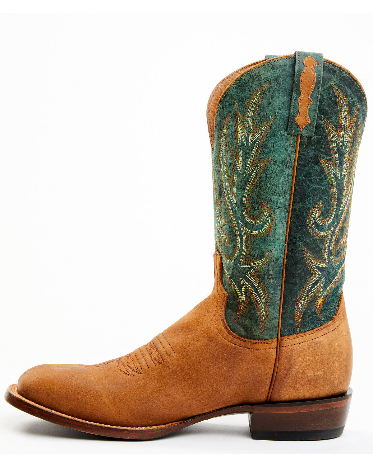 Image #3 - Lucchese Men's Gordon Western Boot - Broad Square Toe, Caramel, hi-res
