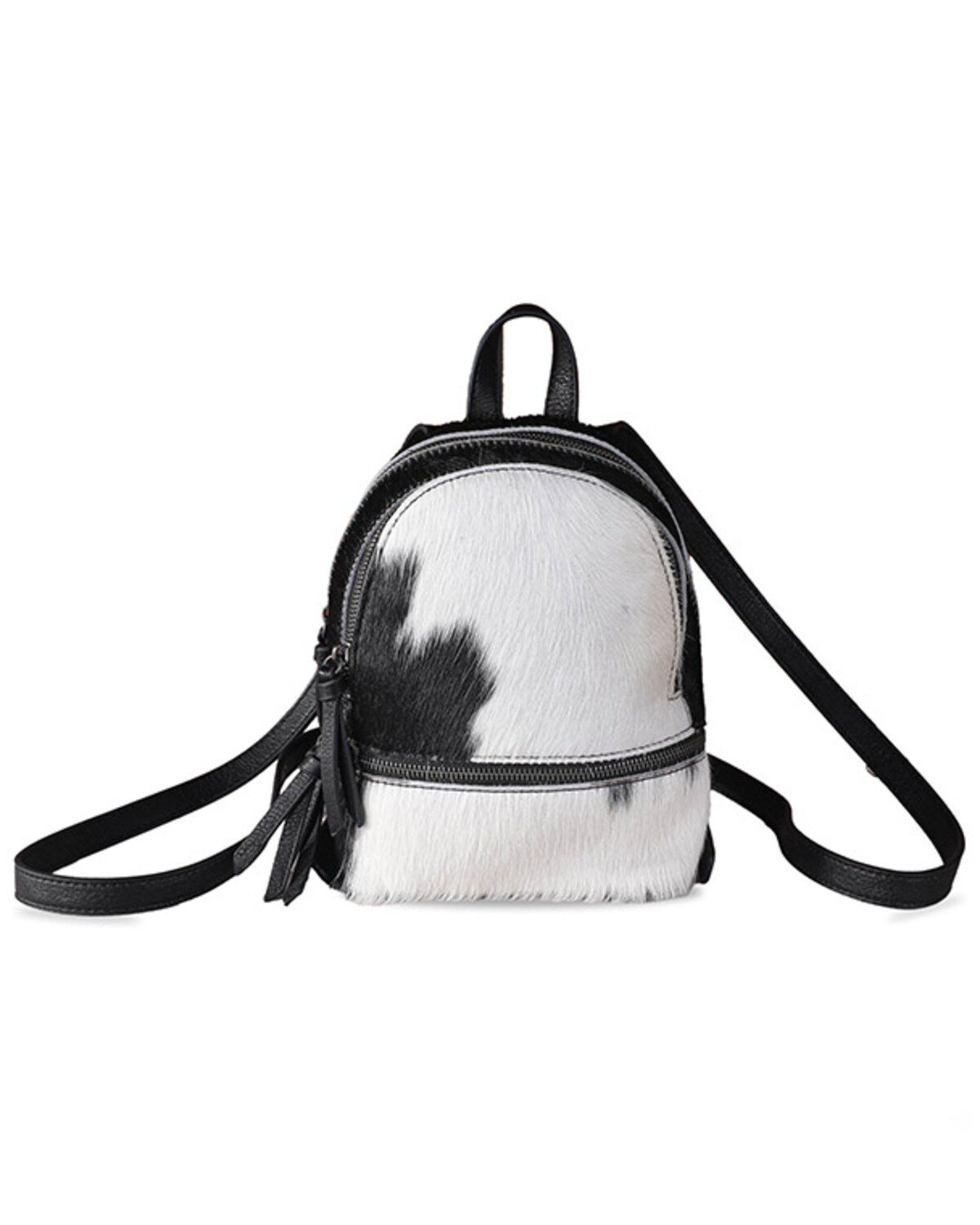 Trinity Ranch Women's Hairon Cowhide Mini Backpack, Black, hi-res