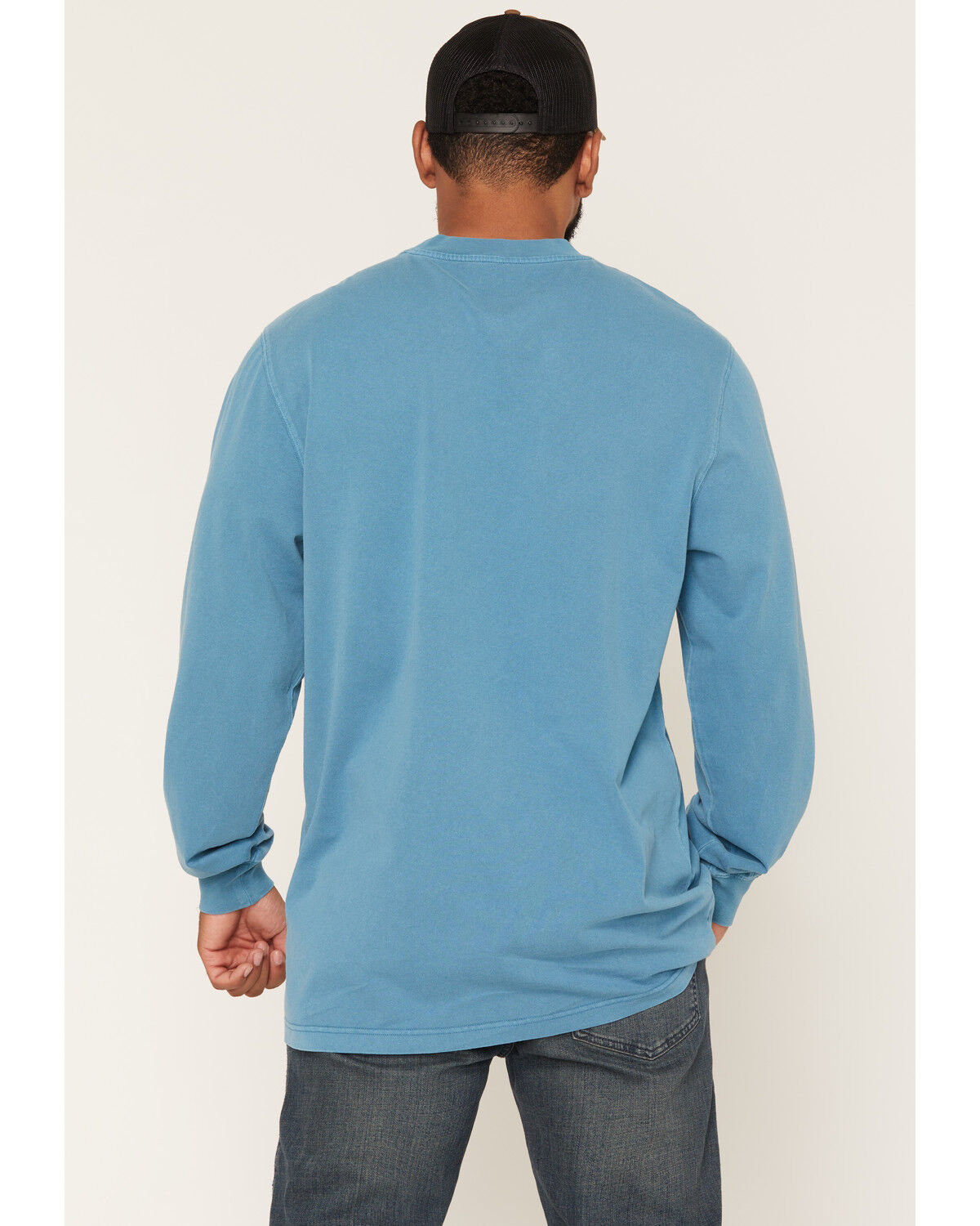 Image #4 - Hawx Men's Forge Solid Long Sleeve Pocket Work T-Shirt, Blue, hi-res