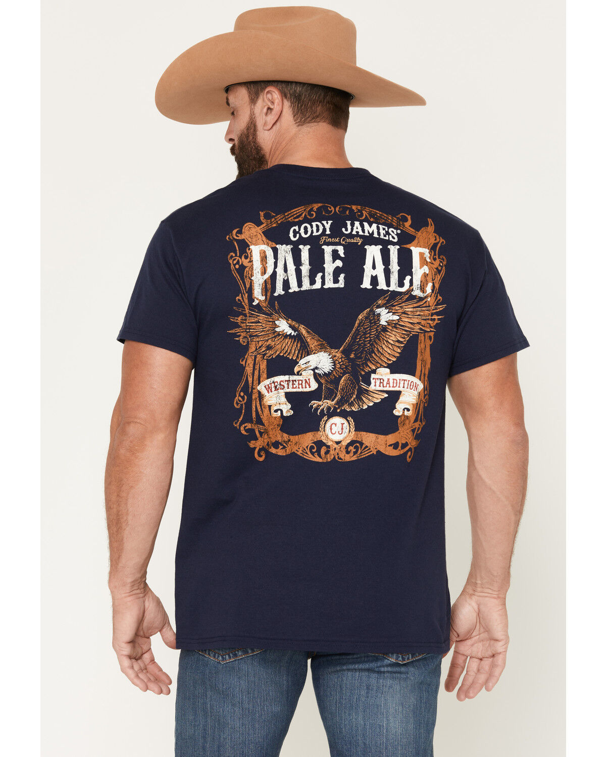 Cody James Men's Texas Born Short Sleeve Graphic T-Shirt, Navy, hi-res