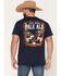 Image #1 - Cody James Men's Texas Born Short Sleeve Graphic T-Shirt, Navy, hi-res