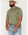 Image #1 - Ariat Men's Fitted Logo Short Sleeve Polo, Olive, hi-res