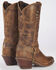 Image #3 - Abilene Women's Distressed Harness Western Boots - Round Toe, Tan, hi-res