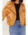 Image #3 - Miss Me Women's Southwestern Print Knit Moto Jacket, Brown, hi-res