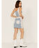 Image #4 - Understated Leather Women's Lil Mamma Scalloped Denim Leather Mini Skirt, Blue, hi-res
