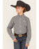 Image #1 - Ariat Boys' Pro Jayden Gingham Long Sleeve Button-Down Western Shirt, Black, hi-res