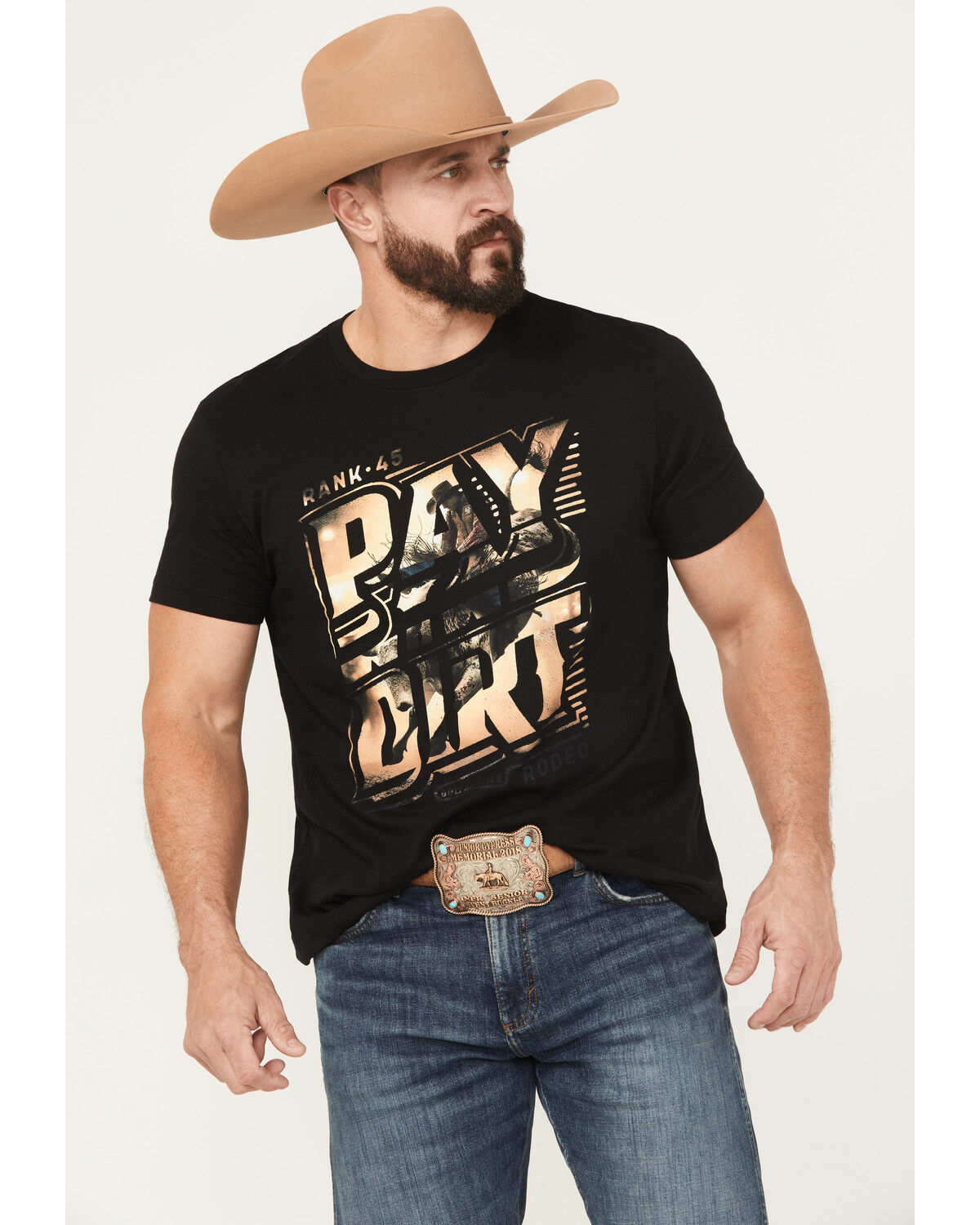 Image #1 - RANK 45&reg; Men's Pay Dirt Short Sleeve Graphic T-Shirt, Black, hi-res