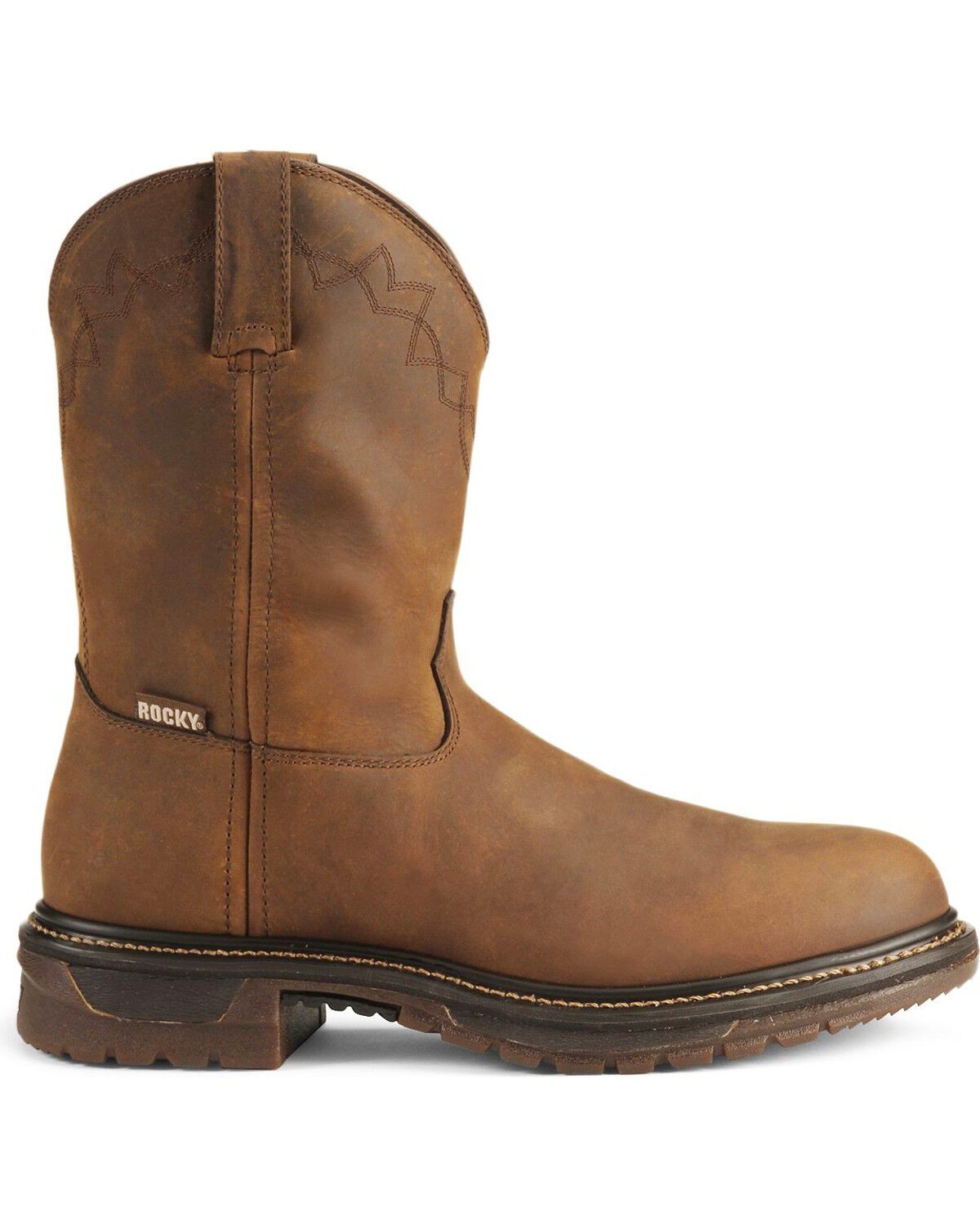 Image #2 - Rocky Men's 10" Original Ride Roper Performance Western Boots - Round Toe, Tan, hi-res