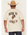Image #1 - Cowboy Hardware Men's Ride It Like You Stole It Short Sleeve Graphic T-Shirt, Tan, hi-res