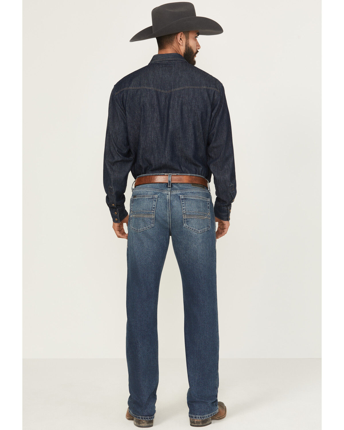 Image #3 - Ariat Men's M4 Silas Dayne Medium Wash Relaxed Bootcut Stretch Denim Jeans, Medium Wash, hi-res