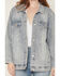 Image #3 - Azalea Wang Women's Light Wash Embellished Button-Down Denim Jacket, Light Wash, hi-res