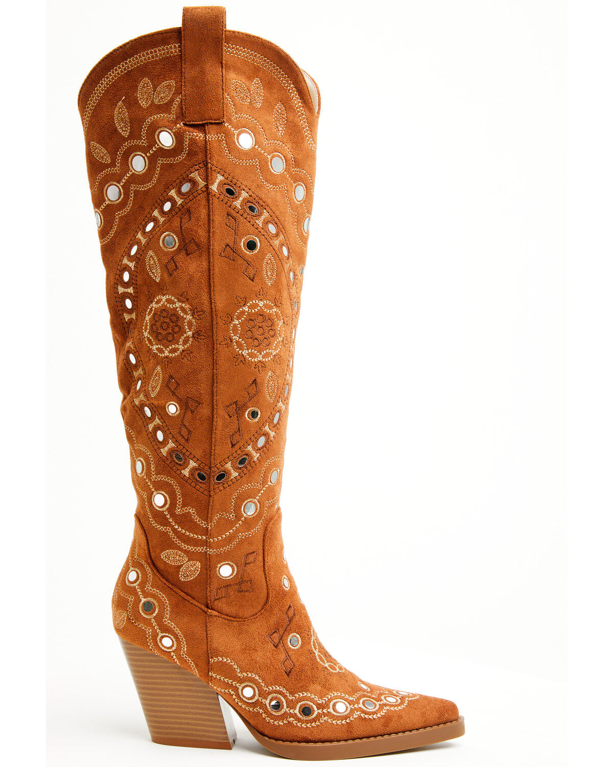 Image #2 - Azalea Wang Women's Aamina Tall Western Boots - Round Toe, Tan, hi-res