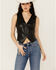 Image #1 - Revel Women's Solid Faux Leather Vest, Black, hi-res