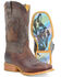 Image #1 - Tin Haul Men's Wolf Western Boots - Broad Square Toe , Brown, hi-res