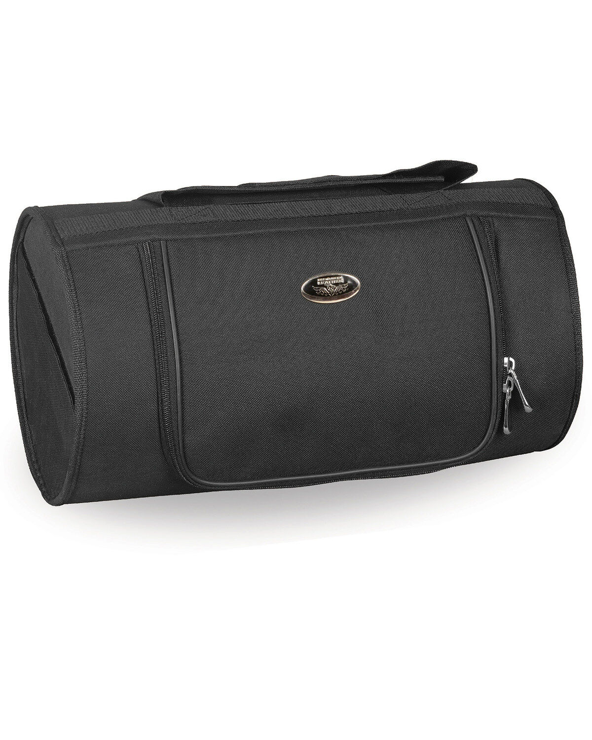 Image #1 - Milwaukee Leather Black Textile Roll Top Bag, Black, hi-res