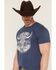 Image #2 - Cody James Men's Ornate Steerhead Skull Short Sleeve Graphic T-Shirt, Blue, hi-res
